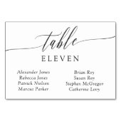 Delikate Calligrafy Tischnummer Guest Names (Vorderseite)