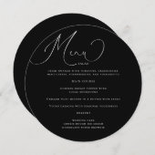 Delikate Calligraphy Wedding Menu Card Einladung (Vorne/Hinten)