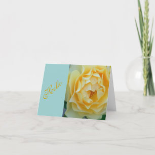 "DELIKATE CANDLE-LIGHT YELLOW ROSE/HELLO" KARTE
