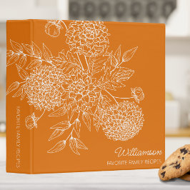 Delikate Country Blume Line Illustration Rezept 3,8 Cm Ordner
