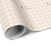 Delikate Creamy Brown Checkered Geschenkpapier (Rolleneckpunkt)