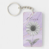 Delikate Custom Lavender Daisy Blume Schlüsselanhänger (Vorderseite)