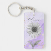 Delikate Custom Lavender Daisy Blume Schlüsselanhänger (Vorderseite)