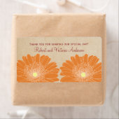 Delikate Daisies Wedding Labels, Orange (Insitu)