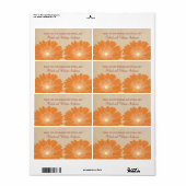 Delikate Daisies Wedding Labels, Orange (Vorne)