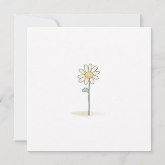 Delikate Daisy Illustration - Einfache süße Blume Feiertagskarte