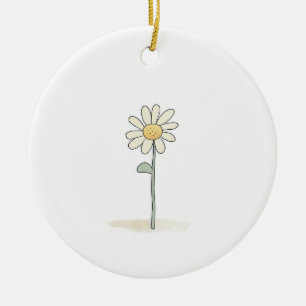 Delikate Daisy Illustration - Einfache süße Blume Keramik Ornament