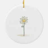 Delikate Daisy Illustration - Einfache süße Blume Keramik Ornament (Hinten)