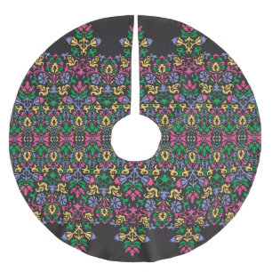 Delikate Damask Barock Viktorianisch Nahtlos Polyester Weihnachtsbaumdecke