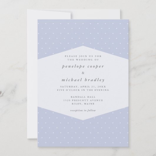 Delikate Dots Hübsch Blue Wedding Einladung (Vorderseite)