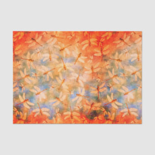 Delikate Drachenfliegen Orange Wasserfarbe Seidenpapier