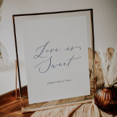 Delikate dunkelblaue Liebe ist süßes Hochzeitszeic Poster