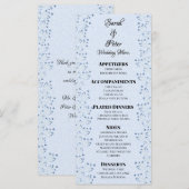 Delikate dunkelblaue Wildblumen Romantische Hochze Menükarte (Vorne/Hinten)