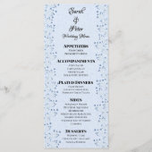 Delikate dunkelblaue Wildblumen Romantische Hochze Menükarte (Vorderseite)