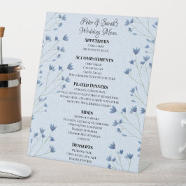 Delikate dunkelblaue Wildblumen Romantische Hochze Sockelschild