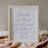 Delikate Dusty Blue Wedding Drink Menü Schild