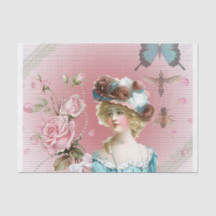 Delikate Edwardian Rose Motif für Decoupage Paper Seidenpapier