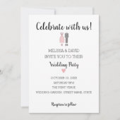 Delikate einfache Braut- und Groomehe Einladung (Vorderseite)