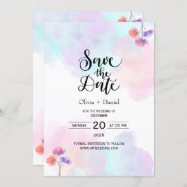 Delikate Einladungen für Hochzeiten in Rosa und Bl