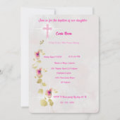 Delikate Elegance Acryltaufen Einladung (Vorderseite)