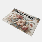 Delikate Elegance Blumenperfektion Willkommen Fußmatte (Schrägansicht)