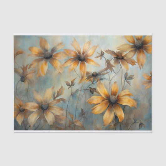 Delikate, elegante BlackEyed Susan Floral Decoupag Seidenpapier (Vorderseite)