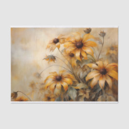 Delikate, elegante BlackEyed Susan Floral Decoupag Seidenpapier