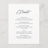 Delikate Elegante Hochzeit Schwarz & Weiß Details Begleitkarte (Vorderseite)