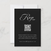 Delikate Elegante Script Wedding Black RSVP Karte (Vorderseite)
