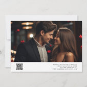 Delikate Elegante Script Wedding Foto QR Code Save The Date (Rückseite)