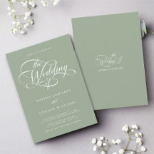 Delikate, elegante Script Wedding Sage Green
