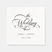 Delikate, elegante Skripte für die Hochzeit von Sc Serviette (Vorderseite)