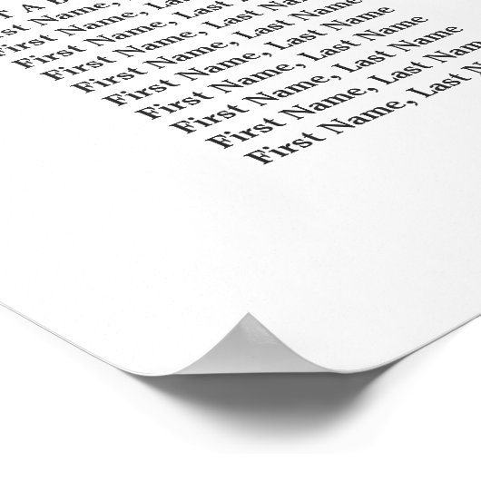 Delikate, elegante Skripte für Hochzeitssitzkarten Poster (Ecke)