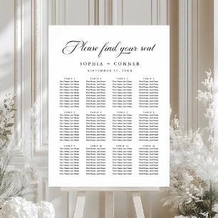Delikate, elegante Skripte für Hochzeitssitzkarten Poster