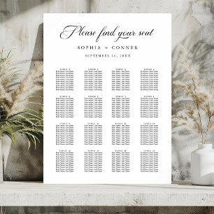 Delikate, elegante Skripte für Hochzeitssitzkarten Poster