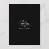 Delikate Elegante Wedding Black Begleitkarte (Rückseite)