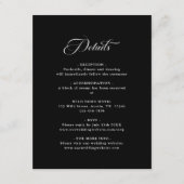 Delikate Elegante Wedding Black Begleitkarte (Vorderseite)