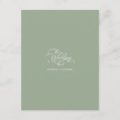 Delikate Elegante Wedding Details Seite Grün Begleitkarte (Rückseite)
