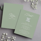 Delikate Elegante Wedding Details Seite Grün Begleitkarte
