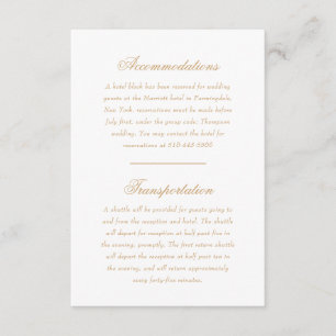 Delikate Elfenbein- und Gold-Script-Hochzeitsricht Begleitkarte