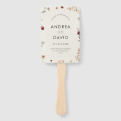 Delikate Elfenbein-Wildblumen Script Wedding Timel Fächer (Vorderseite)