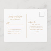 Delikate Elfenbeinküste und Gold-Hochzeitstorte Einladungspostkarte (Rückseite)