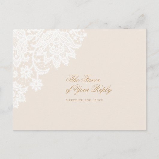 Delikate Elfenbeinküste und Gold-Hochzeitstorte Einladungspostkarte (Vorderseite)