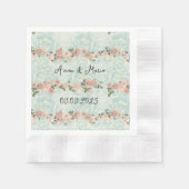 delikate englische Rose Serviette (Vorderseite)