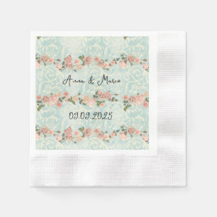 delikate englische Rose Serviette