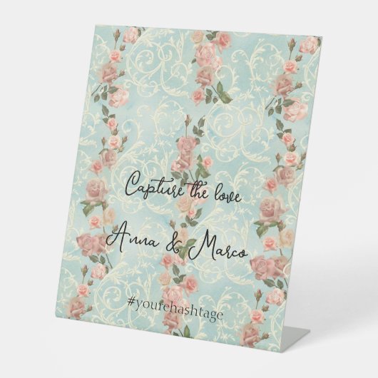 delikate englische Rose Sockelschild (Vorderseite)