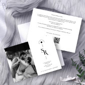 Delikate, exquisite Schwarz-Weiß-Hochzeitsinitiale Save The Date