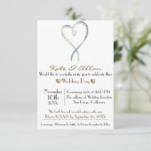 Delikate extravagant Heart Wedding Invitation UAWG Einladung (Stehend Vorderseite)