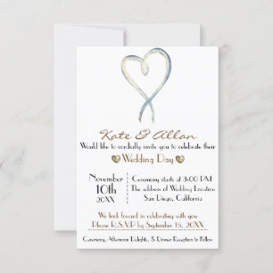 Delikate extravagant Heart Wedding Invitation UAWG Einladung