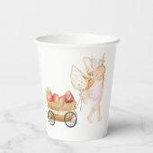 Delikate Fairy and Strawberries Baby Dusche Pappbecher (Rückseite)